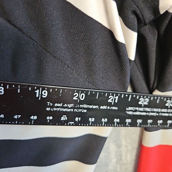 Susan Graver Women's Lg Pullover Top black red white multicolored stretch - Picture 5 of 9